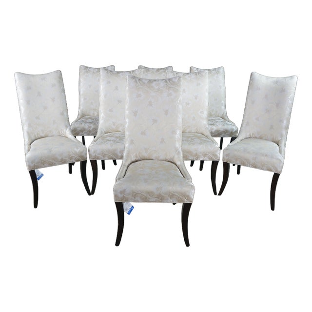 Set of 8 Late 20th Century Art Deco Style Designmaster Nassau Side Chair III Sunburst Upholstery For Sale