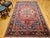 Vintage Persian Heriz Serapi Rug, Hand-Knotted Wool, Geometric Pattern, Red & Navy, 6x9 For Sale In Chicago - Image 6 of 18
