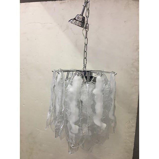 Modern Murano Glass Fiamma Chandelier in Venini Style by Simoeng For Sale - Image 7 of 9