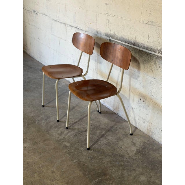 Mid-Century Modern Plywood Stacking Chairs Set of 2 Mid-Century Modern 1970s For Sale - Image 3 of 11