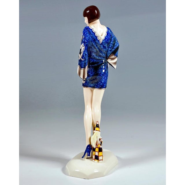 Art Deco Young Lady in Kimono Figurine by Stephan Dakon for Goldscheider Manufactory of Vienna, 1930 For Sale - Image 4 of 9