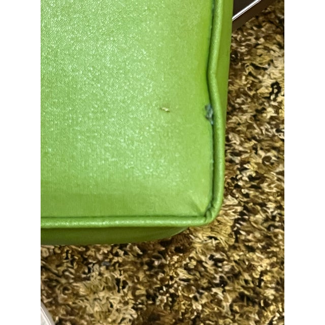 1960s Mid-Century Modern High-Back Avocado Green Vinyl Lounge Chair For Sale - Image 14 of 16
