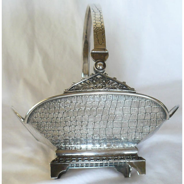Aesthetic Movement Derby Silver Co Quadruple Plate Basket For Sale - Image 12 of 13