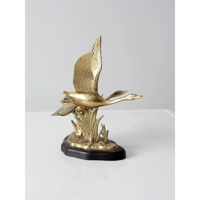 Metal Vintage Figural Brass Birds Sculpture For Sale - Image 7 of 13