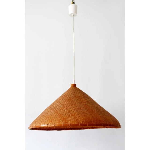 1960s Large Mid-Century Wicker Pendant Lamp, Germany, 1960s For Sale - Image 5 of 17