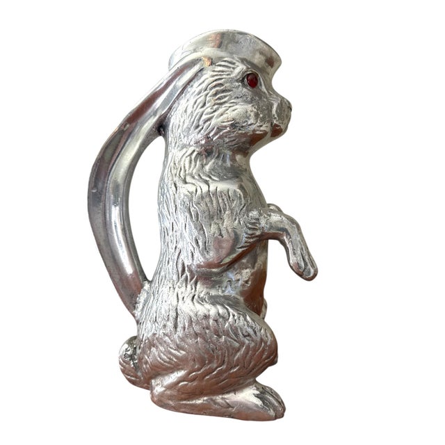 Arthur Court Vintage Arthur Court Cast Aluminum Rabbit Figural Pitcher C. 1970s For Sale - Image 4 of 9