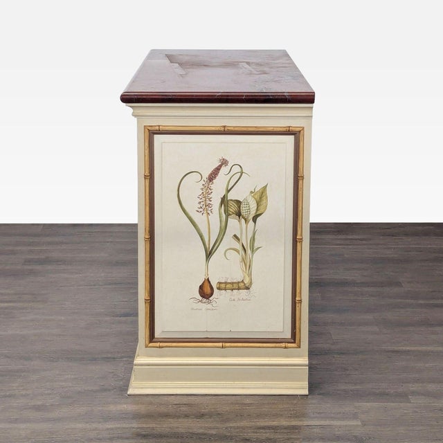 Botanical Hand Painted Media Cabinet For Sale - Image 4 of 12