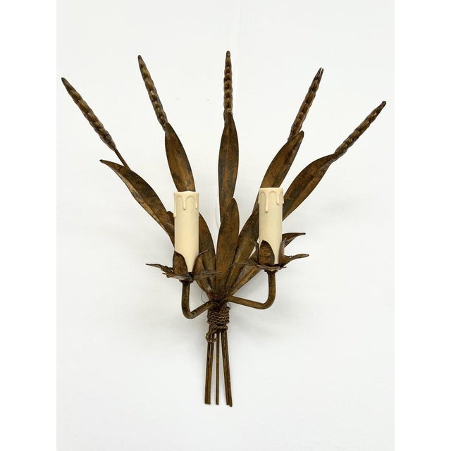 Gilt Metal Wall Sconces, 1960s, Set of 2 For Sale - Image 10 of 13