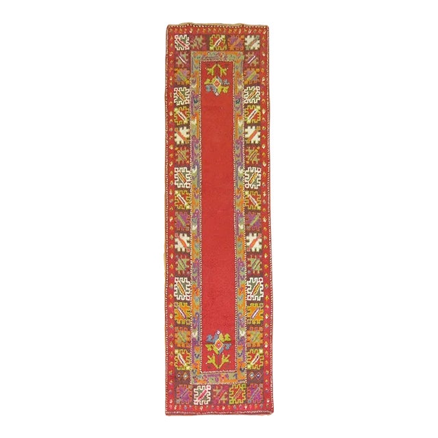 Colorful Vintage Turkish Tulu Runner, 2'11'' X 10'4'' For Sale