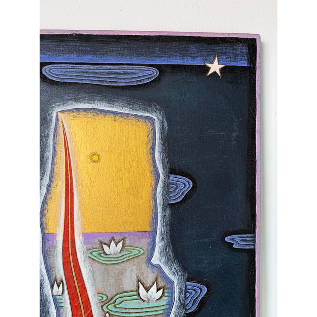 1990s 1992 Astika “Isla” Acrylic on Canvas Painting – Unframed For Sale - Image 5 of 12