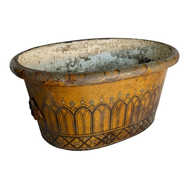 19th Century English Tole Planter For Sale