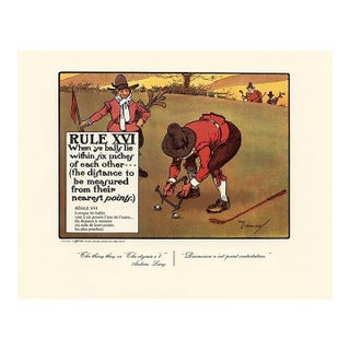 1960s, Golfing Rule 16, Original Vintage Golf Print by Charles Crombie, Lithograph, England For Sale
