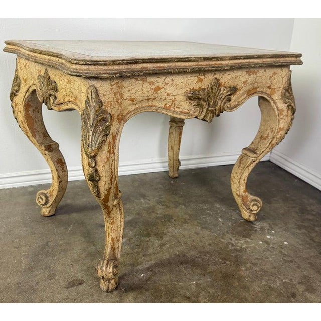 Antique Continental Giltwood Coffee Table With Original Foxed Mirror For Sale - Image 12 of 15
