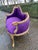 Wood Late 20th C French Louis XVI Gold Beech Purple Velvet Settee For Sale - Image 7 of 12