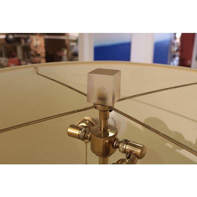 1970s Modernist Lucite and Brass Floor Lamp For Sale - Image 16 of 18