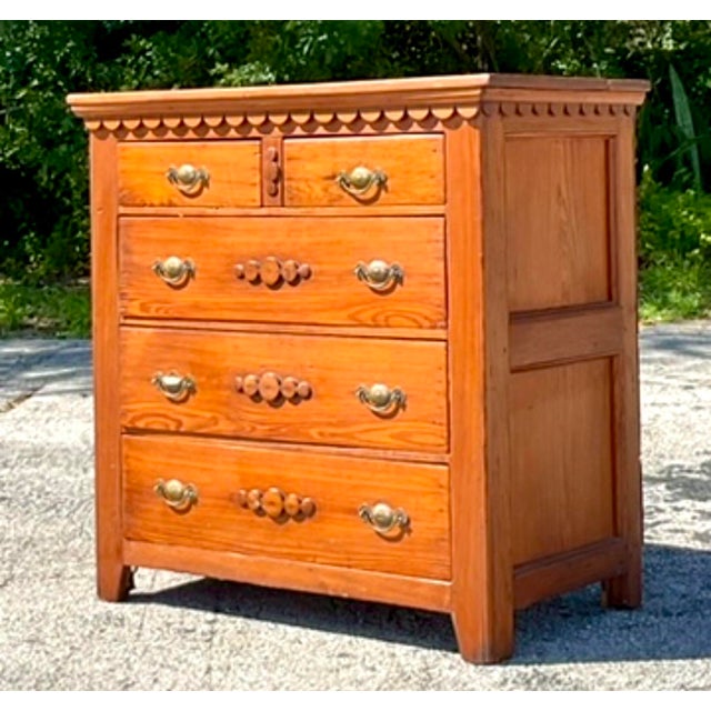 Vintage Primitive Scalloped Chest of Drawers For Sale - Image 10 of 12