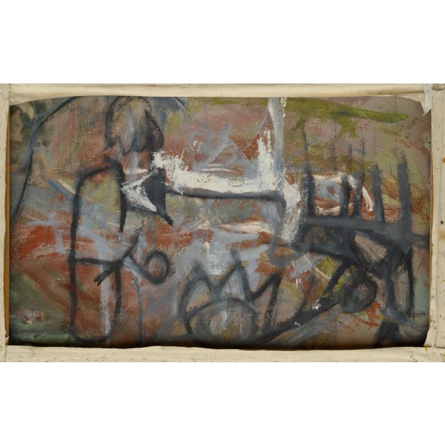 Vintage Double Sided Figurative Abstract -- Cat Sitting on an Arm Chair by Daniel David Fuentes For Sale In Monterey, CA - Image 6 of 10