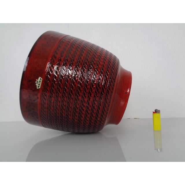 Black Large Ceramic Cachepot from Bay Keramik, Germany, 1970s For Sale - Image 8 of 18