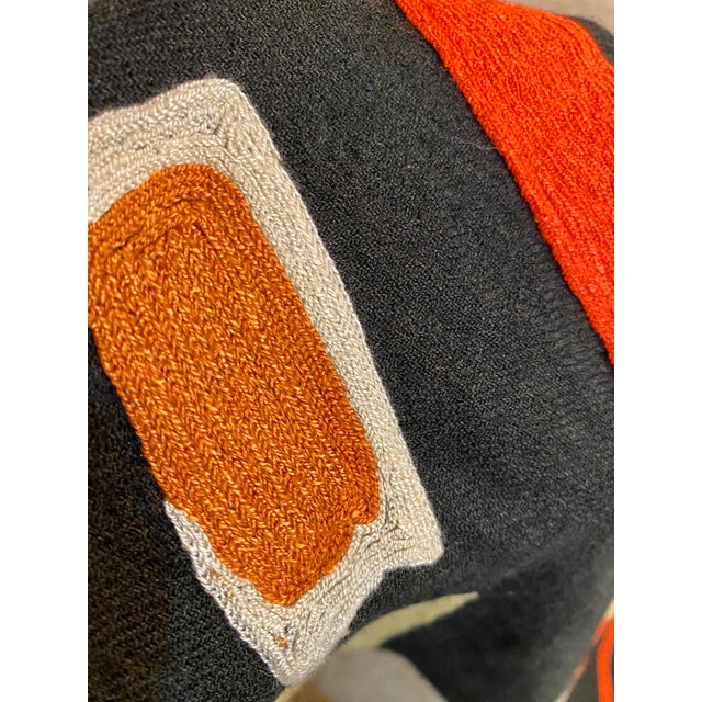 Contemporary Wool Abstract Textile Signed by Artist For Sale - Image 3 of 9