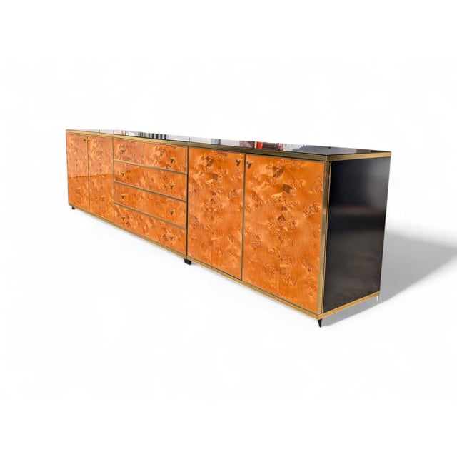 Vintage Burl Wood Sideboard, 1980s For Sale - Image 3 of 14