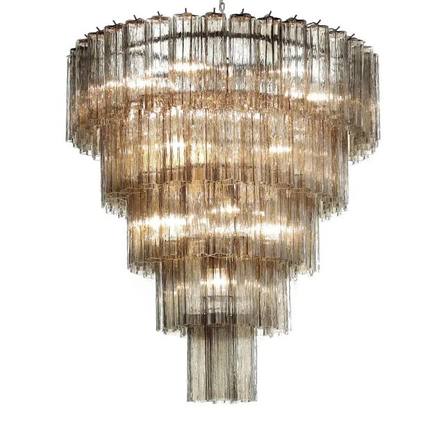 Huge fume’ murano glass “tronchi”chandelier big fume’ “tronchi” murano glass chandelier very elegant and impressive...