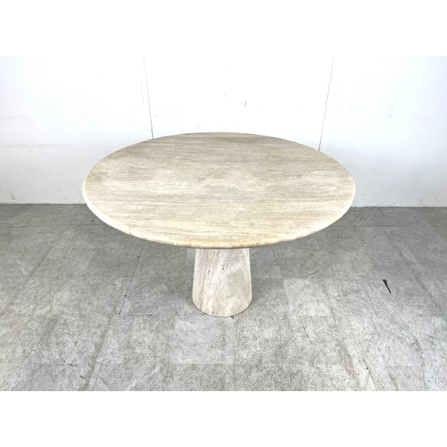 Travertine Dining Table in the style of Angelo Mangiarotti, 1970s For Sale - Image 3 of 11