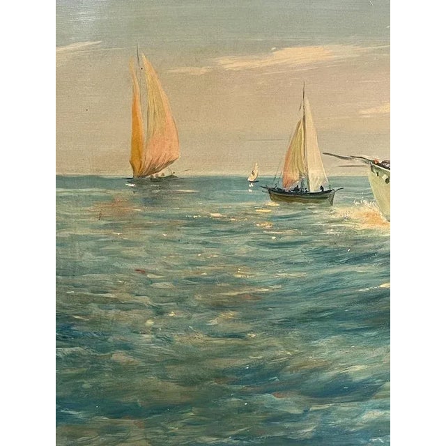 U. Montini, Marina, 1900s, Oil on Panel, Framed For Sale - Image 6 of 9