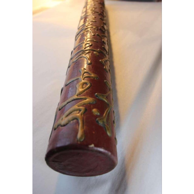 Plastic Decorative Chinese Vintage Replica Scroll Document Holder Tube For Sale - Image 7 of 8