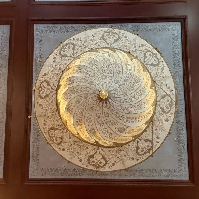 Italian Fortuny Two Tier Scudo Chandelier For Sale - Image 3 of 10