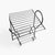 1950s Mid Century Plant Stand Black Metal Wire Patio Table Telephone Table Smoking Stand For Sale - Image 5 of 8