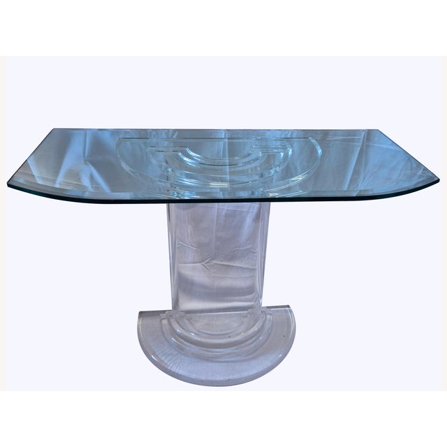 Mid-Century Design Console Table in Transparent Acrylic glass with Crystal Top, 1970s For Sale - Image 14 of 18