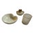 Mid 20th Century Murano Art Glass Smoking Set, Bullicante White With Gold Flecks For Sale