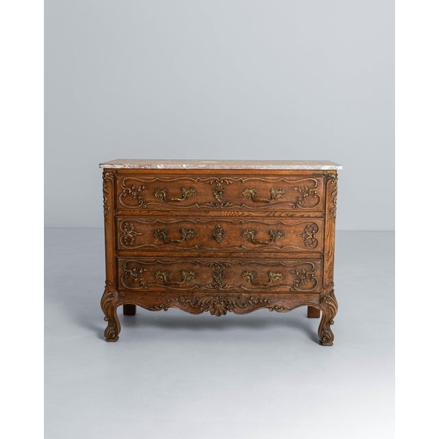 1850s French Louis XV Chest of Drawers With Marble Top For Sale - Image 16 of 18