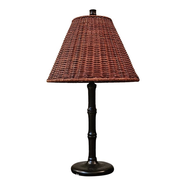 Vintage Rattan Table Lamp For Sale