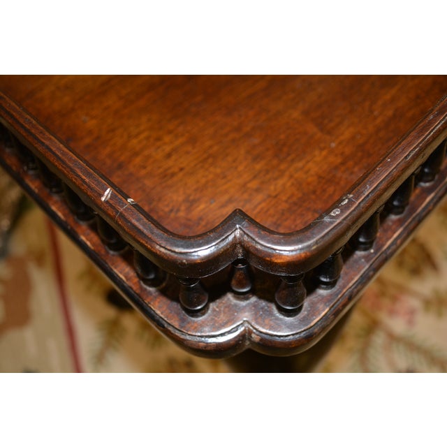 Vintage Chippendale Style Mahogany Console / Hall / Sofa Table W/ Divided Gallery Edge & Drawer For Sale - Image 11 of 18