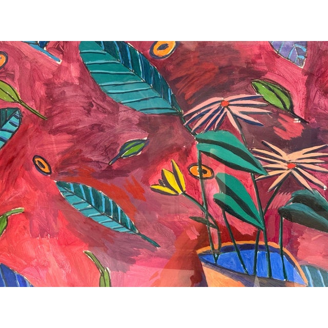 Mid-Century Modern Gary Komarin, Contemporary, Oil on Paper, Large Abstract Painting, Usa, 1987 For Sale - Image 3 of 13