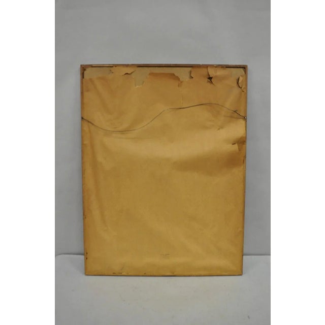 Vintage Irving Amen "Eve of the Sabbath" Woodblock Print Judaica Art, Signed For Sale - Image 10 of 11