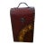 Wine Bottle Case, for Two. Faux Leather. Wood Studded Wine Box Tote. One Case For Sale