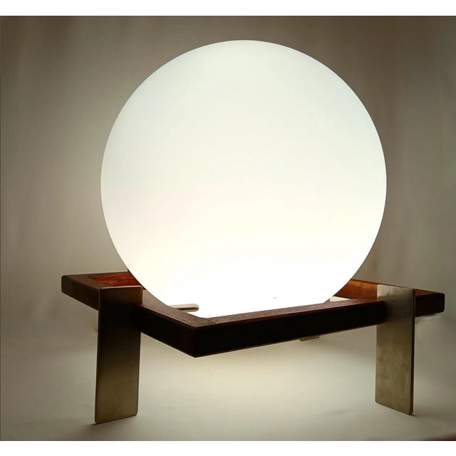 Large Mid-Century Modern Floor Lamp in Murano Opaline Glass, 1990s For Sale - Image 6 of 11