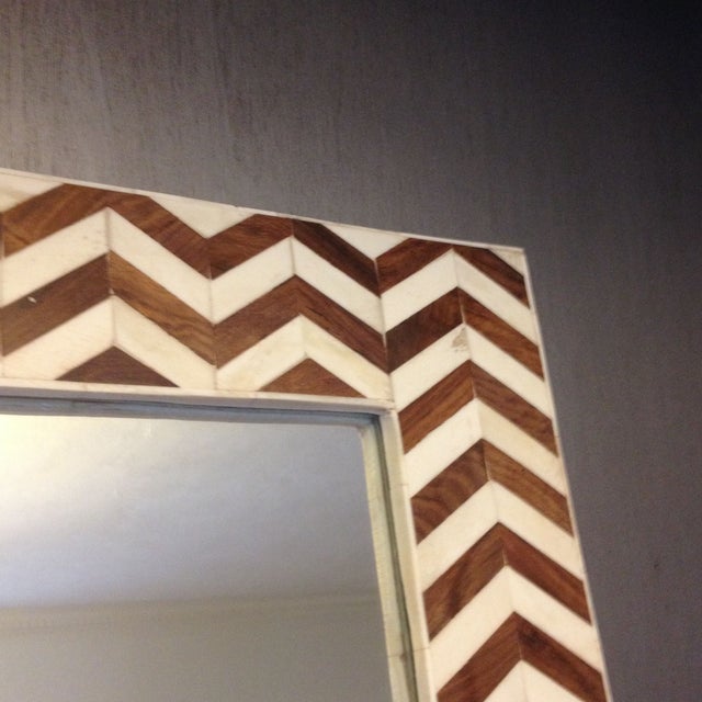 Natural Bone Chevron Mirror Chairish