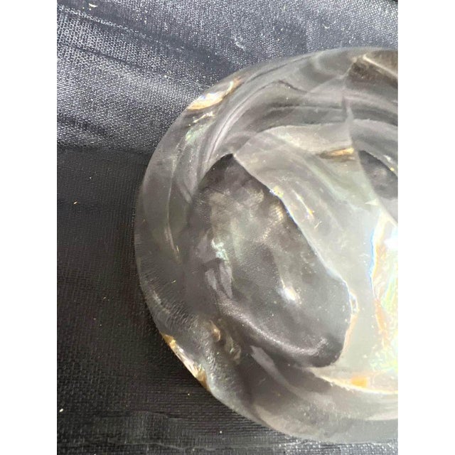 Vintage 1960s Signed by Daum Nancy France Amber Color Crystal Ashtray For Sale - Image 11 of 11