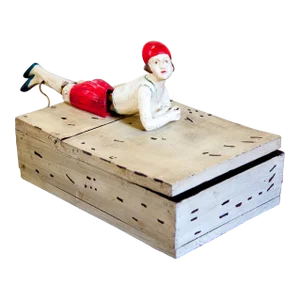 1920s Vintage Flapper Figurine Wood Box