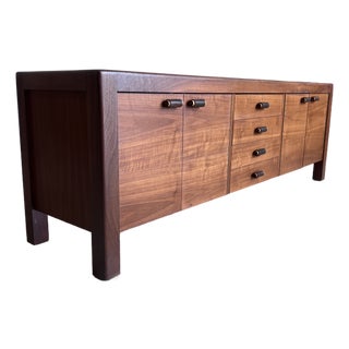 Newly Refinished Mid Century Two Tone Credenza by Lou Hodges For Sale