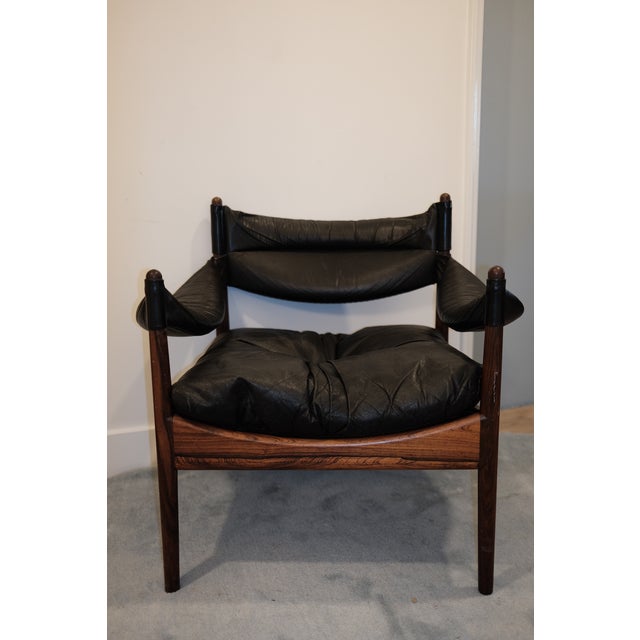 1960s Danish Modern Kristian Vedel "Modus" Leather Lounge Chairs — Pair For Sale - Image 10 of 15
