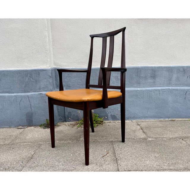 Scandinavian Modern Mahogany and Leather Armchair from DOF, 1970s For Sale - Image 3 of 16