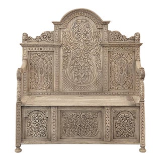19th Century French Renaissance Hall Bench For Sale