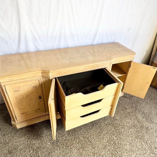 Drexel Heritage Vintage “Corinthian” Burlwood Credenza by Drexel Heritage For Sale - Image 4 of 10