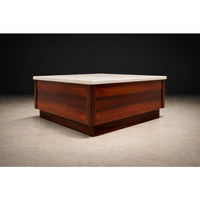 Brazilian Mid-Century Coffee Table in Rosewood With Marble Top, Unknown, 1960s For Sale - Image 4 of 6