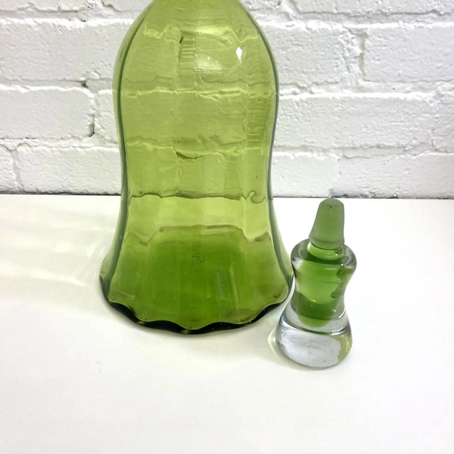 Blenko Vintage Jp Myers Hand Blown Art Glass, Blenko Decanter For Sale - Image 4 of 7