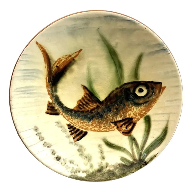 Ceramic Plate by Puigdemont, 1960s For Sale